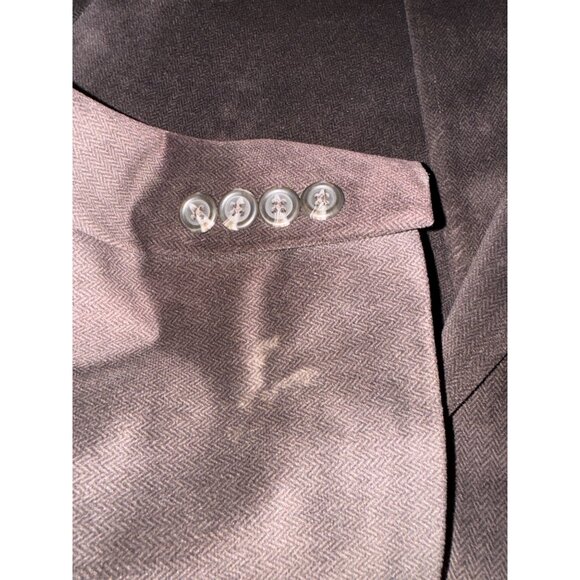 Chaps Brown Mens Blazer 46R Polyester Faux Suede Two-Button Suit Jacket Single V - Picture 11 of 14